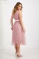 Lightpink dress from tulle cloche with elastic waist knitted lace 5 - StarShinerS.com