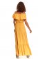 Yellow dress long on the shoulders with ruffle details loose fit 3 - StarShinerS.com
