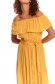 Yellow dress long on the shoulders with ruffle details loose fit 5 - StarShinerS.com