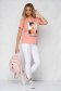 Pink t-shirt cotton loose fit with rounded cleavage 3 - StarShinerS.com