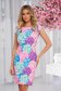 StarShinerS dress office with floral print straight short cut non-flexible thin fabric 1 - StarShinerS.com