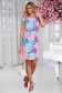 StarShinerS dress office with floral print straight short cut non-flexible thin fabric 3 - StarShinerS.com