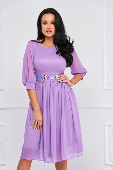 Online Dresses, - StarShinerS lightpurple dress midi cloche airy fabric - StarShinerS.com