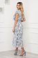 Rochie din material subtire asimetrica in clos cu volanase la maneca si imprimeu floral - StarShinerS 2 - StarShinerS.ro