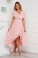 Dress StarShinerS lightpink occasional from veil fabric with ruffle details asymmetrical cloche 1 - StarShinerS.com