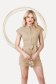Cappuccino jumpsuit short cut linen with pockets detachable cord 1 - StarShinerS.com