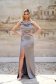 StarShinerS silver occasional long mermaid cut dress with embellished accessories from satin cowl neck 1 - StarShinerS.com