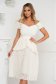 StarShinerS white dress cloche midi laced with v-neckline occasional cloth 2 - StarShinerS.com