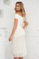 StarShinerS white dress cloche midi laced with v-neckline occasional cloth 3 - StarShinerS.com