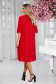 From veil fabric midi loose fit with crystal embellished details red dress 2 - StarShinerS.com