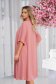 From veil fabric midi loose fit with crystal embellished details lightpink dress 2 - StarShinerS.com