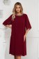 From veil fabric midi loose fit with crystal embellished details burgundy dress 1 - StarShinerS.com