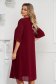 From veil fabric midi loose fit with crystal embellished details burgundy dress 3 - StarShinerS.com