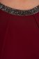 From veil fabric midi loose fit with crystal embellished details burgundy dress 4 - StarShinerS.com