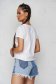 White t-shirt cotton loose fit with rounded cleavage with graphic details 2 - StarShinerS.com