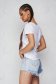 White t-shirt loose fit cotton with sequin embellished details with graphic details 2 - StarShinerS.com