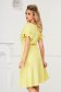- StarShinerS midi from elastic fabric with ruffled sleeves yellow dress cloche 3 - StarShinerS.com