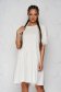 Ivory dress short cut cotton loose fit with puffed sleeves 1 - StarShinerS.com