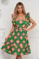 Dress midi cloche cotton bare back with ruffled sleeves 1 - StarShinerS.com