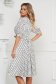 Dress elegant midi cloche from veil fabric dots print with 3/4 sleeves 2 - StarShinerS.com