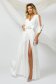 White dress from veil fabric cloche with elastic waist wrap around 3 - StarShinerS.com