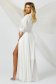 White dress from veil fabric cloche with elastic waist wrap around 4 - StarShinerS.com