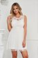 White dress short cut from tulle laced sleeveless cloche 1 - StarShinerS.com