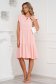 Peach dress midi loose fit airy fabric with ruffle details 4 - StarShinerS.com