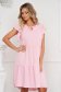 Lightpink dress midi loose fit airy fabric with ruffle details 1 - StarShinerS.com