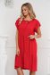 Red dress midi loose fit airy fabric with ruffle details 5 - StarShinerS.com