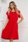Red dress midi loose fit airy fabric with ruffle details 1 - StarShinerS.com