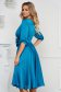 Turquoise dress elegant midi cloche from satin buckle accessory 2 - StarShinerS.com