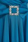 Turquoise dress elegant midi cloche from satin buckle accessory 4 - StarShinerS.com