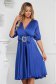 Blue dress midi cloche from satin buckle accessory 3 - StarShinerS.com