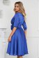 Rochie din voal satinat albastra midi in clos accesorizata cu o catarama - PrettyGirl 2 - StarShinerS.ro
