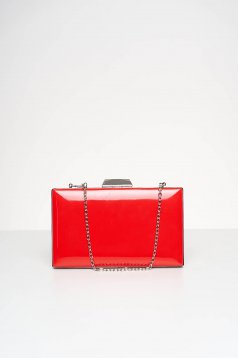 Red bag occasional from ecological varnished leather