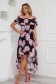 Dress asymmetrical from veil fabric naked shoulders frilly trim around neck and cleavage line 1 - StarShinerS.com