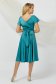 Turquoise dress cloche midi taffeta naked shoulders 2 - StarShinerS.com