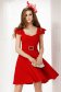 Red dress thin fabric with laced sleeves cloche short cut occasional 1 - StarShinerS.com