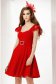Red dress thin fabric with laced sleeves cloche short cut occasional 2 - StarShinerS.com
