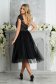 StarShinerS black dress midi cloche from tulle with sequin embellished details short sleeves 2 - StarShinerS.com