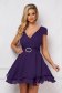 Purple dress short cut cloche airy fabric short sleeves 1 - StarShinerS.com