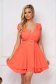 Coral dress short cut occasional cloche airy fabric short sleeves 1 - StarShinerS.com