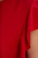 Bluza dama StarShinerS rosie office cu croi larg din material fluid cu volanase la maneca 4 - StarShinerS.ro