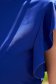 Bluza dama StarShinerS albastra office cu croi larg din material fluid cu volanase la maneca 4 - StarShinerS.ro