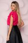 StarShinerS fuchsia women`s blouse office loose fit light material with ruffled sleeves 6 - StarShinerS.com