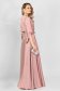 Rochie din voal roz deschis in clos cu elastic in talie cu decolteu petrecut - PrettyGirl 2 - StarShinerS.ro