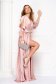 Rochie din voal roz-deschis petrecuta in clos cu elastic in talie 7 - StarShinerS.ro