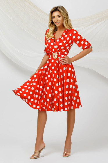 Polka dot dresses, Dress elegant cloche airy fabric from satin fabric texture dots print - StarShinerS.com
