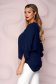 Darkblue women`s blouse loose fit a front pocket georgette 3 - StarShinerS.com